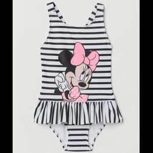 H&M Disney Minnie Mouse girls swimsuit sz 2-4 years